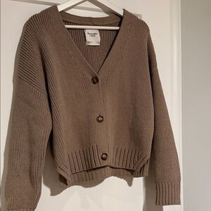 Abercrombie & Fitch Brown Knit Cardigan